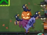 Three Zombie Crow in the pumpkin scarecrows