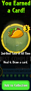 The player earning 2nd-Best Taco of All Time after completing the 8th step in Chompzilla's Hero Quest