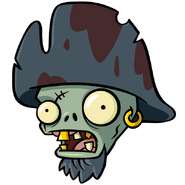 Swashbuckler Zombie's head as a sticker in Plants vs. Zombies Stickers