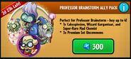 Wizard Gargantuar on the advertisement for the Professor Brainstorm Ally Pack