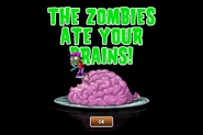 A Breakdancer Zombie ate the player's brains (it was pushed back with Hurrikale)