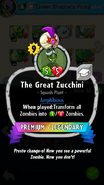 The Great Zucchini's statistics