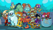 Super Brainz along with the other zombie heroes in the animated trailer