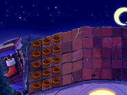 Roof with festive mode enabled (note the sock on the chimney)