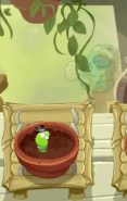 Spring Bean (Top Hat) being watered (animated, 10.5.2)
