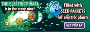 Electric Blueberry in an advertisement of the Electric Piñata in the main menu screen