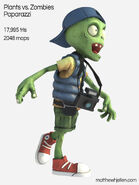 Paparazzi Zombie's 3D Model for Plants vs. Zombies Heroes worldwide release trailer