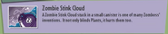 Zombie Stink Cloud's stickerbook description in Garden Warfare 2