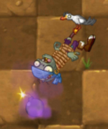 Seagull Zombie with Plague Pharmacy about to throw a bomb