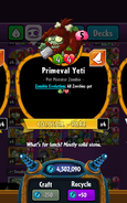 Primeval Yeti's statistics