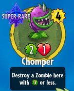 The player receiving Chomper from a Premium Pack