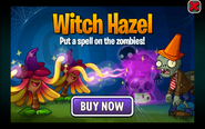 Witch Hazel in an advertisement along with Conehead Zombie and Imp