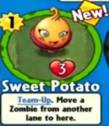 The player receiving Sweet Potato from a Premium Pack