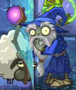 A Wizard Zombie eating Infi-nut's force field