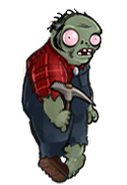 A rising digger zombie (without its helmet).