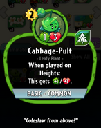 Cabbage-Pult's statistics