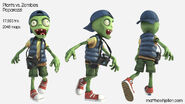 Paparazzi Zombie's 3D Model in different perspectives