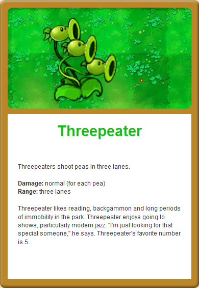 3peater - What is 3peater short for in Plants vs. Zombies games?