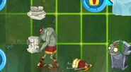 Dead Roman Caesar Zombie without a head due to being defeated by Primal Potato Mine (Glitch)