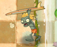 Surfer Zombie carrying board on land