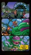 The first comic scene featuring Chompzilla in the zombie mission "It Came from the Greenhouse!"