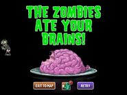 A Newspaper Zombie without its newspaper ate the players brains!