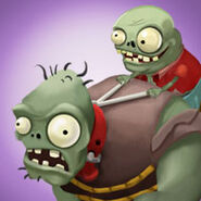 Close up Gargantuar Zombie with Imp