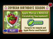 Apple Mortar in an advertisement for Apple Mortar's BOOSTED Escalating Tournament in Arena