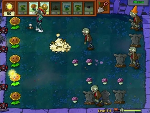 plants vs zombies 1 bird flies back and forth in background