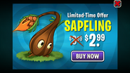 Advertisement for Sap-fling with a discounted price.