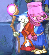 A Wizard Zombie eating a hypnotized Buckethead Peasant