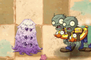 Spawning Mini-shroom to devour one of the zombies (animated)