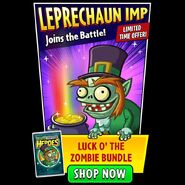 Leprechaun Imp on the advertisement for the Luck O' the Zombie Bundle