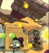 A Torch Juggler Zombie losing his head