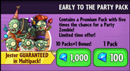 Fireworks Zombie in the advertisement for the Early to the Party Pack