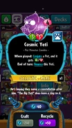 Cosmic Yeti's statistics