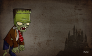 A Franken-Zombie Halloween Wallpaper