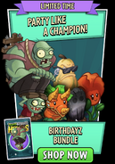 Gargantuar-Throwing Imp in an advertisement for the Birthdayz Bundle