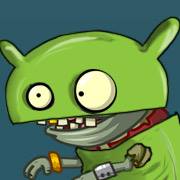 An Imp Pirate Zombie in a Bugdroid costume