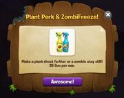 The player getting the Plant Perk and ZombiFreeze