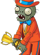 HD Tuxedo Zombie holding a trophy