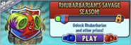 Rhubarbarian in an advertisement for Rhubarbarian's Savage Season in Arena