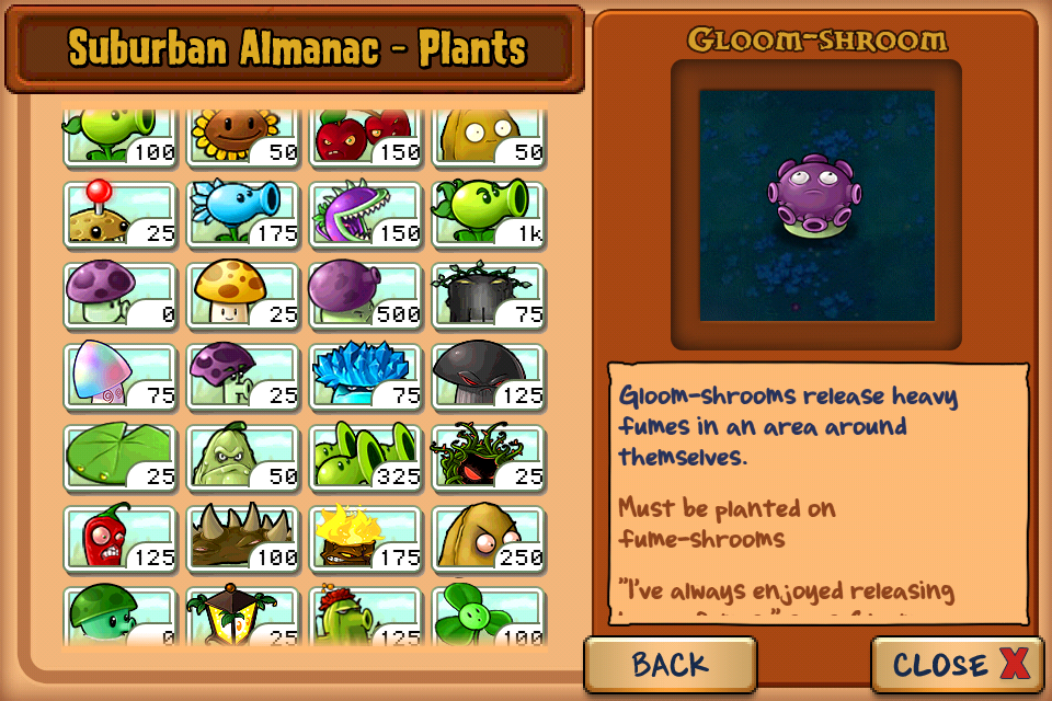 plants vs zombies names