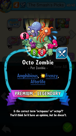 Octo Zombie (Plants vs. Zombies 2) - Atrocious Gameplay Wiki