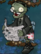 Newspaper Zombie's first degrade (after three shots)