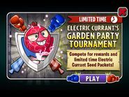 Electric Currant in an advertisement of Electric Currant's Garden Party Tournament in Arena