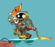 Snorkel Zombie on shallow puddle