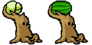 Older concept art of Cabbage-pult and Melon-pult where they resemble trees (Plants vs. Zombies)