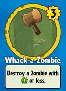 The player receiving Whack-a-Zombie from a Premium Pack