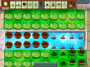 Lily Pads on ground and Flower Pots on water. Also, Tangle Kelp on land and Potato Mine on water